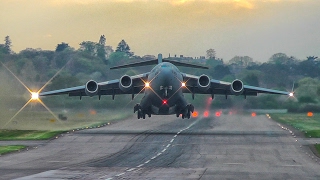 Spectacular USAF  Boeing C17 Globemaster headon take off RAF Northolt Airbase London [upl. by Fania564]