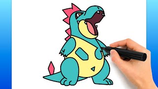 How To Draw Croconaw Pokemon Easy Drawing Tutorial [upl. by Naved]