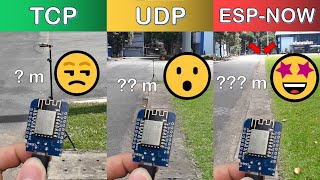 ESP8266 có thể truyền tín hiệu bao xa  KHOẢNG CÁCH TRUYỀN NHẬN CỦA ESP8266  TCP vs UDP vs ESPNOW [upl. by Marthena72]