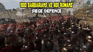 1000 Barbarians vs 400 Romans Siege Defence  Mount amp Blade 2 Bannerlord [upl. by Ovatsug]