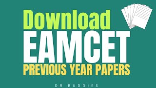 How to Download EAMCET previous year question papers DR BUDDIES [upl. by Ahsinnod]