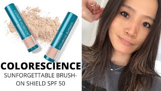 COLORESCIENCE Total Protection BrushOn Shield SPF 50 Review [upl. by Lindemann339]