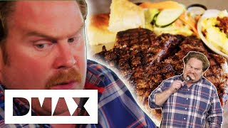 Casey vs The 78OUNCE STEAK Challenge  Man v Food [upl. by Essinger133]