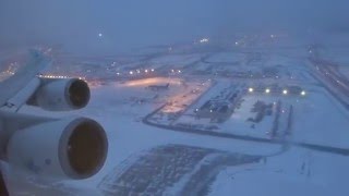 KLM 747400  OHare to Amsterdam Takeoff After Snow Storm [upl. by Rochell]