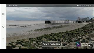 Penarth Pier at low water fishing mark [upl. by Yrtnej761]