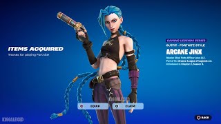 When and How To Get Arcane Jinx Skin NOW FREE In Fortnite Unlocked League of Legends Bundle [upl. by Ladnik]