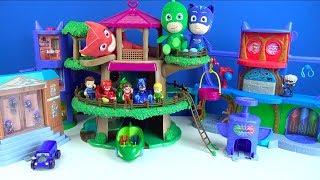 Pijamaskeliler oyuncak koleksiyonu dönüştürme oyun seti Pj masks karargahı ağaç evi ve yarış pist [upl. by Hindu46]