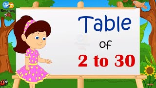 Table of 2 to 30  Multiplication Table 2 to 30  Elearning studio [upl. by Sanbo]