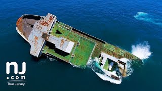 Drone captures dramatic sinking of the Cape MayLewes ferry [upl. by Getter]