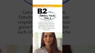 Deutsch Test B2 Beruf deutsch shorts smalltalk hörenlesenverstehen prüfungsvorbereitung [upl. by Sorkin]