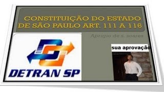 CONSTITUIÇÃO DO ESTADO DE SÃO PAULO ART 111 A 116  DETRAN 2 [upl. by Reena104]