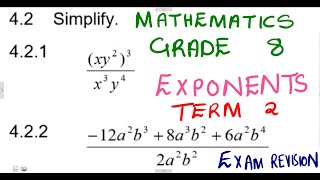 Mathematics Grade 8 Exponents Exam 4 mathszoneafricanmotives mathswithadmirelightone [upl. by Eisiam567]