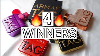 WINNERS 🏆 GIVEAWAY  Armaf Tag series fragrances  Rossa Donna Uomo nero  Free perfumes [upl. by Quinta]