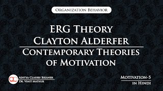 Motivation5 ERG Theory of Motivation  Clayton Alderfer in Hindi [upl. by Inerney875]