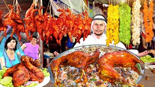 Chicken Tandoori Mandi Biryani Chicken Kebabs Fry Indian Street Food Hindi Kahani New Moral Stories [upl. by Wernda]