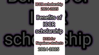 ICCR scholarship benefitsICCR scholarship 20242025indianembassyscholarship iccrscholarship [upl. by Posner]