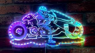 Akira Shotaro Kanedas Bike Dynamic RGB Edge Lit LED Sign [upl. by Aiseneg810]