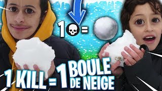 1 KILL SUR FORTNITE  1 BOULE DE NEIGE DANS LA VRAIE VIE [upl. by Massey520]