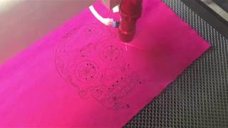 Piranha Laser Engraving amp Cutting Fabric Skull pattern [upl. by Lj]