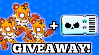 3x Free El Tigre Mega In Squad Busters  Brawl Pass Plus GIVEAWAY [upl. by Udele799]