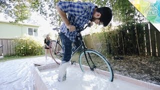 Biking Across a Pool of Cornstarch  Hard Science [upl. by Fosque]