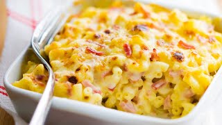 Recette  Gratin de pâtes au jambon façon Cyril Lignac [upl. by Eamanna]