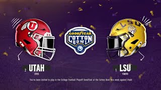 College Football Playoff Round 2 The Cotton Bowl 2 Utah vs 1 LSU  User Dynasty [upl. by Anahc]