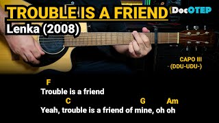 Trouble Is A Friend  Lenka 2008 Easy Guitar Chords Tutorial with Lyrics [upl. by Anagnos]