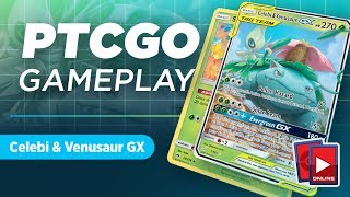 Celebi amp Venusaur GX Deck  PTCGO Gameplay SUM  Team Up [upl. by Migeon361]