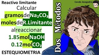 𝐑𝐄𝐀𝐂𝐓𝐈𝐕𝐎 𝐋𝐈𝐌𝐈𝐓𝐀𝐍𝐓𝐄 Calcular masa Na₂CO₃ y moles de reactivo limitante 185 mol NaOH 012 mol CO₂ [upl. by Aidualc210]