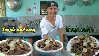 Masarap at simpleng luto ng baka  Stir fry beef and onions recipe tender and juicy [upl. by Aminta]