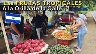 Como son los puestos de fruta a la orilla de la calle en el salvador [upl. by Esidnak694]