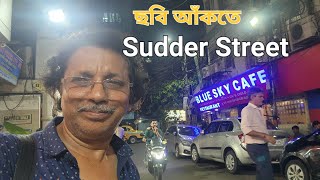 thestreetpainter visits Sudder Street  Kolkata  for painting Shashi Kapoors favourite hotel [upl. by Akinihs]