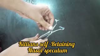 killians self retaining Nasal speculum  Ear Nose Throat Instruments  University Examination ENT [upl. by Maon82]