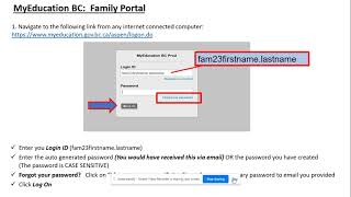 MyEd BC Family Account Login How To [upl. by Ellehcim552]