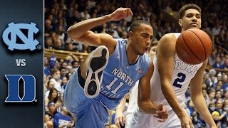 North Carolina vs Duke Basketball Highlights 201516 [upl. by Trenna]