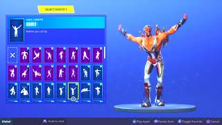 NOUVEAU SKIN FUREUR MASQUEE AVEC LES 50 DANCES SUR FORTNITE BATTLE ROYALE [upl. by Isnyl948]