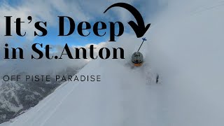 Current Situation in St Anton am Arlberg off piste skiing Its a Powder playground [upl. by Sheffie980]