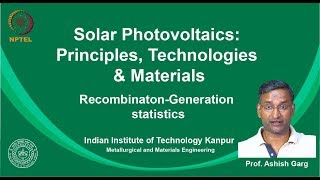 noc19mm04 Lecture 14RecombinationGeneration statistics [upl. by Ahcsas]