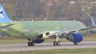 Interjet A320 Sharklets XALHG take off Hamburg Finkenwerder Airport runway 23 [upl. by Annaira]