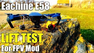 Eachine E58 How Much Weight Can a Drone LiftCarry Test Flight For FPV [upl. by Nyrat]