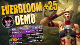 4PC Demonology Warlock  4472K Overall  Everbloom Mythic 25  WoW Dragonflight 102 [upl. by Ylrebnik]