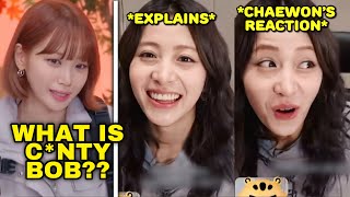 LE SSERAFIM’s Chaewon’s reaction after Yunjin Explains “Cnty Bob” kpop [upl. by Aili]