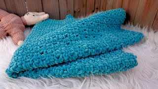 My EASY Bernat Baby Blanket Crochet Pattern [upl. by Ramsden275]