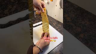 Potato accordion🥔😱 done neatly 😍😍 accordion potato knifeskills shorts [upl. by Rothstein]