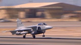 Swedish Saab JAS 39 Gripen Preflight amp Takeoff [upl. by Rhea4]