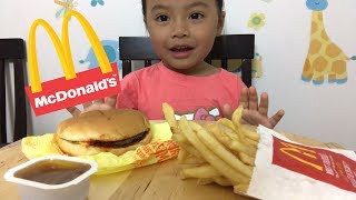 McDonald Happy Meal  Cheeseburger  Mukbang   Lets Eat [upl. by Wilda640]