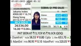 Sobha Limited Q1 Presales  Opening Fire NDTV Profit 7 July 2015 [upl. by Wende]