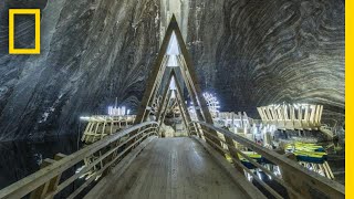 This Transylvanian Salt Mine is Now an Amusement Park  National Geographic [upl. by Ecydnarb]