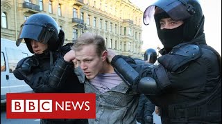 Protests grow in Russia over callup to fight in Ukraine  BBC News [upl. by Oiuqise]